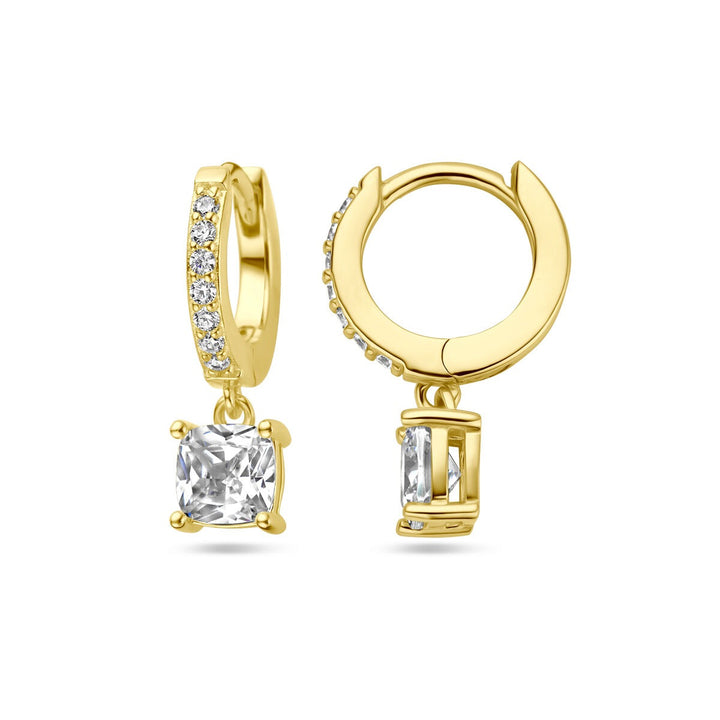 drop earrings zirconia 1 micron silver gold plated (yellow)