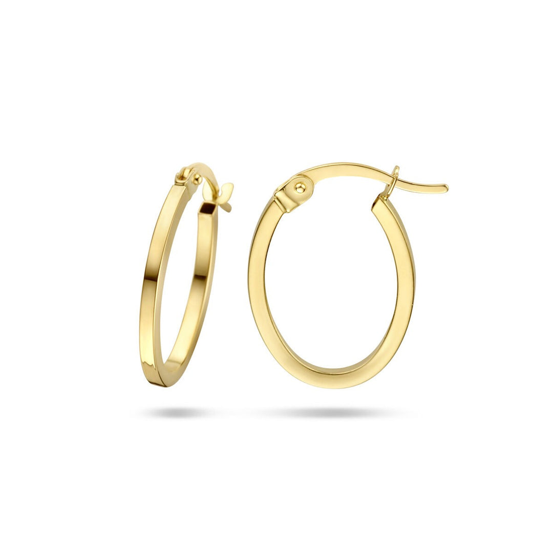 9k Geelgoudkleurige oorringen – slank en elegant ontwerp