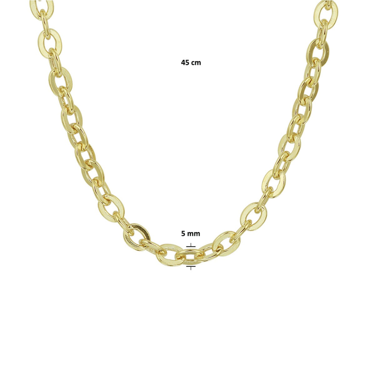 14k Geelgouden anker collier