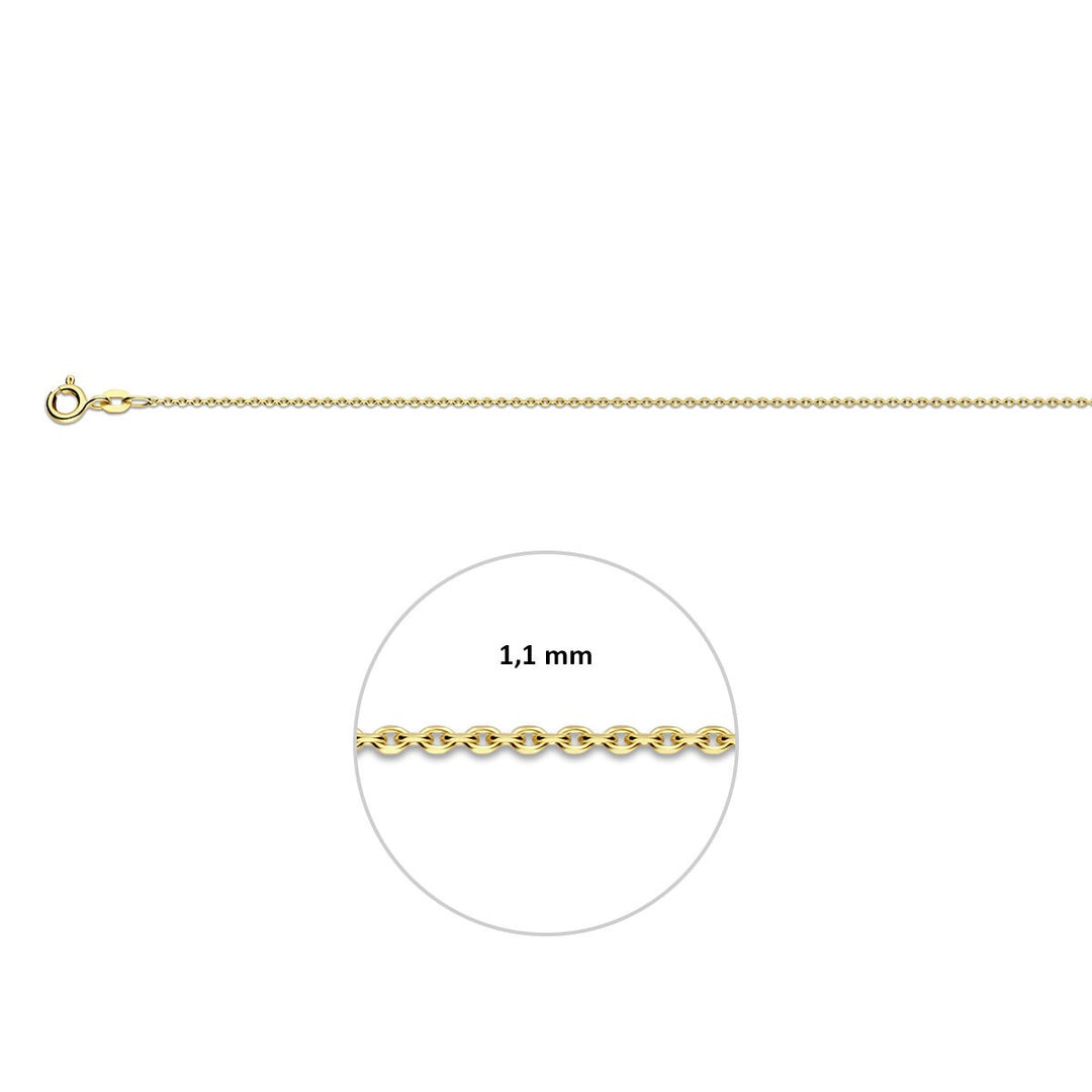 9k Gouden Ketting Zonder Hanger Gediamanteerde Anker