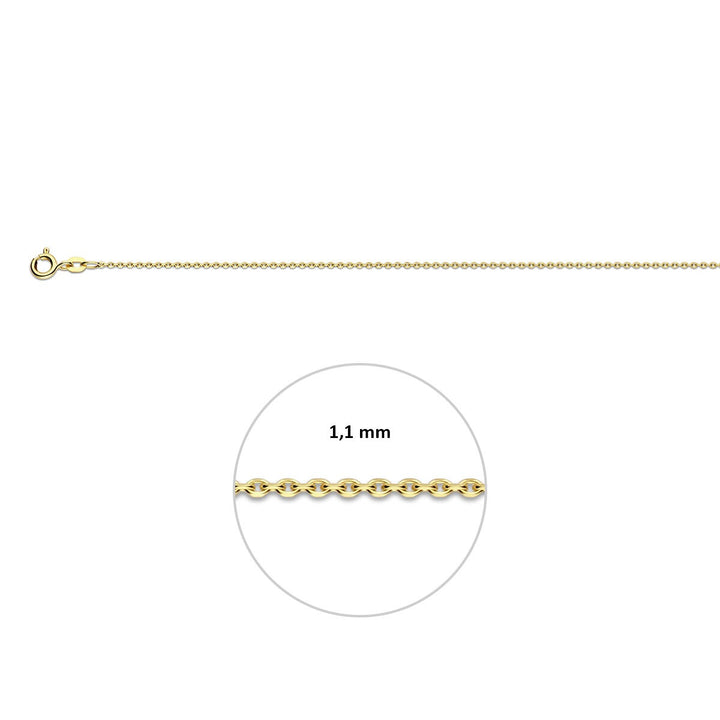 9k Gouden Ketting Zonder Hanger Gediamanteerde Anker