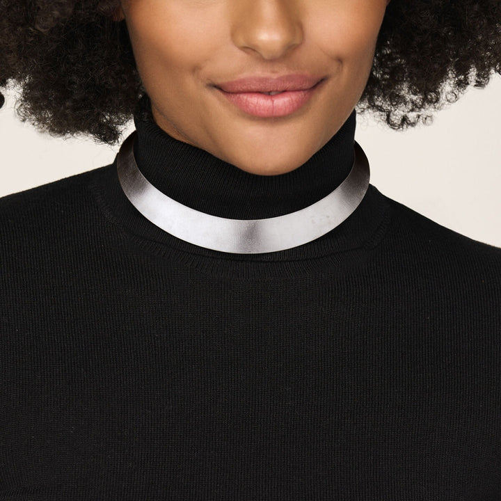 Gerhodineerd zilveren spang collier – 45 cm