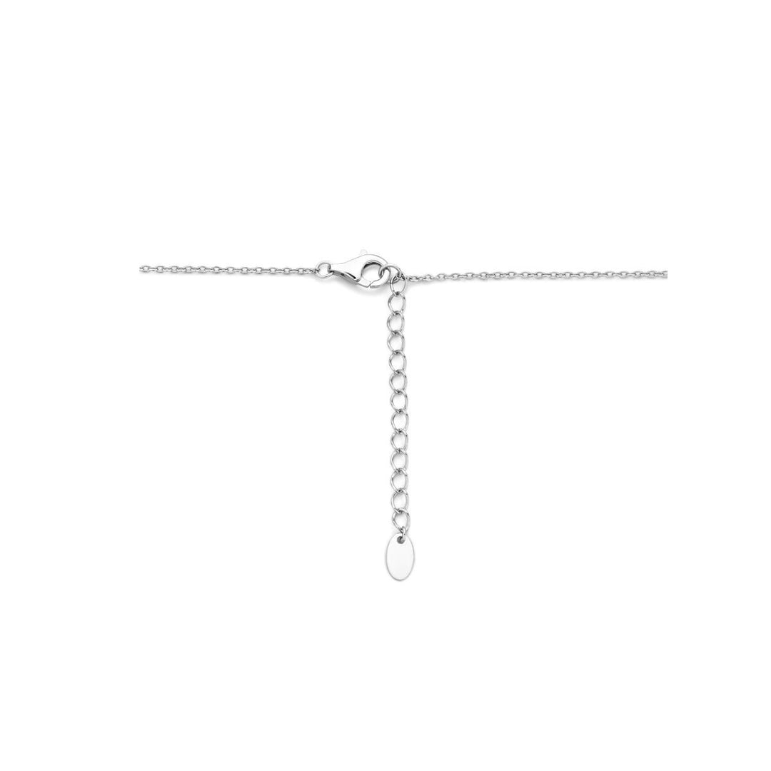 Gerhodineerd 925 Zilveren Collier met Strik – 40cm (Uitbreidbaar tot 44cm) Anker Schakel voor Dames