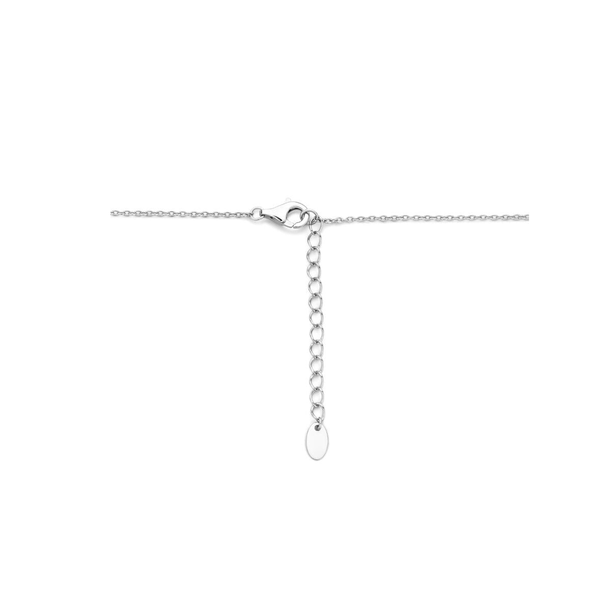 Gerhodineerd 925 Zilveren Collier met Strik – 40cm (Uitbreidbaar tot 44cm) Anker Schakel voor Dames