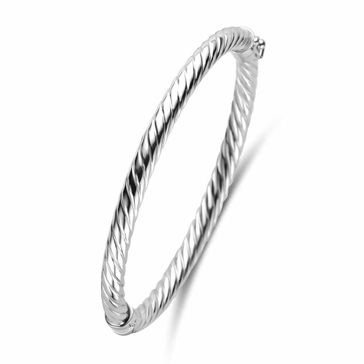 Zilveren Bangle armband dames – gerhodineerd