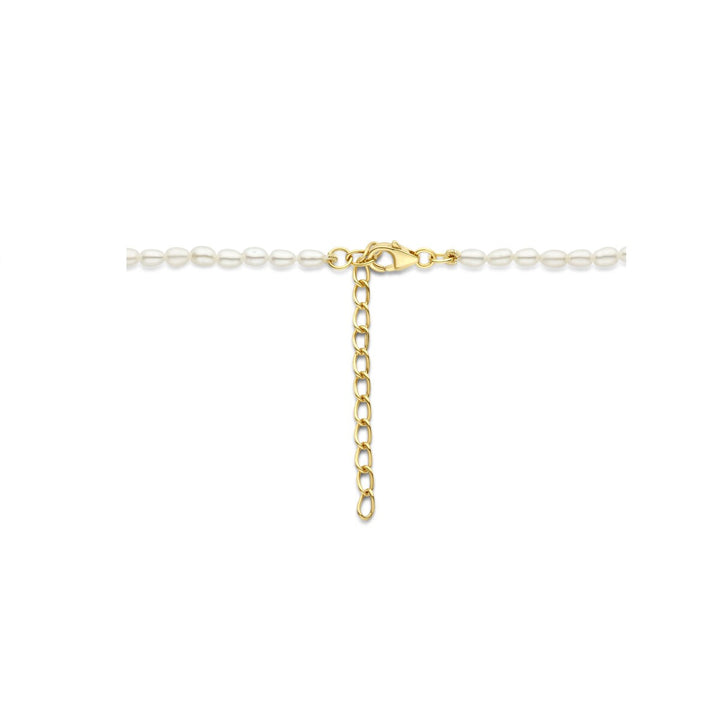 necklace pearl 3.2 mm 40 + 5 cm 3 micron silver gold plated (yellow)