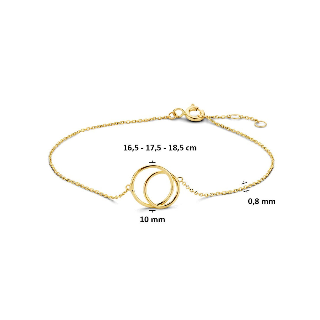 9k geelgoudkleurige damesarmband – verstelbare draaglengte