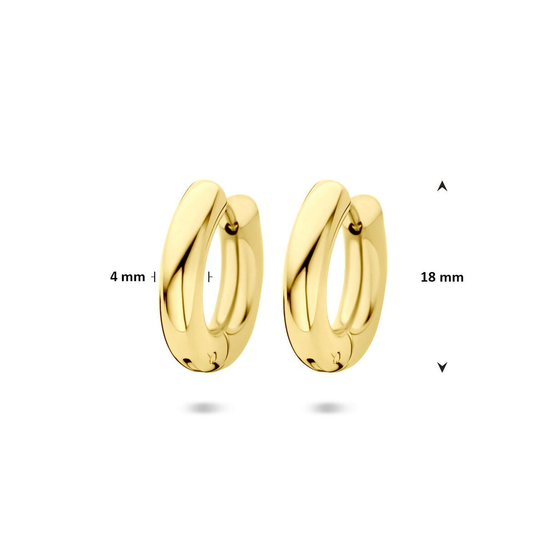Goudkleurige stalen klapoorringen 18x4mm