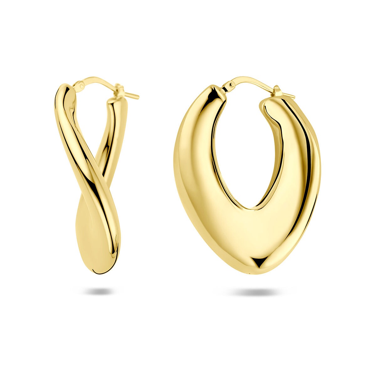 Verguld zilveren oorringen 37,5 mm – elegante statement in goudkleur