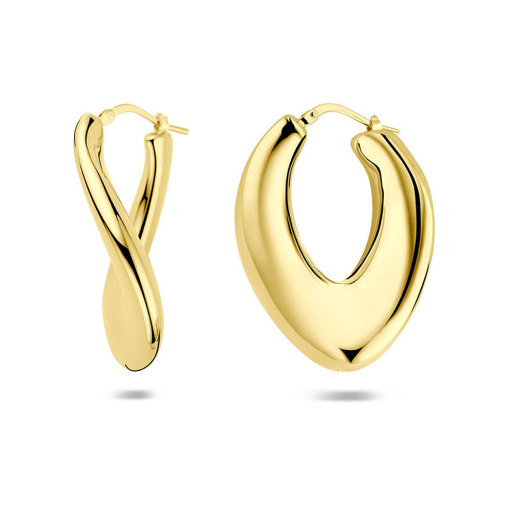 Verguld zilveren oorringen 37,5 mm – elegante statement in goudkleur
