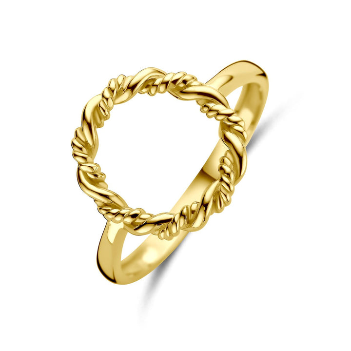 Gouden damesring gedraaid – 14k geelgoud