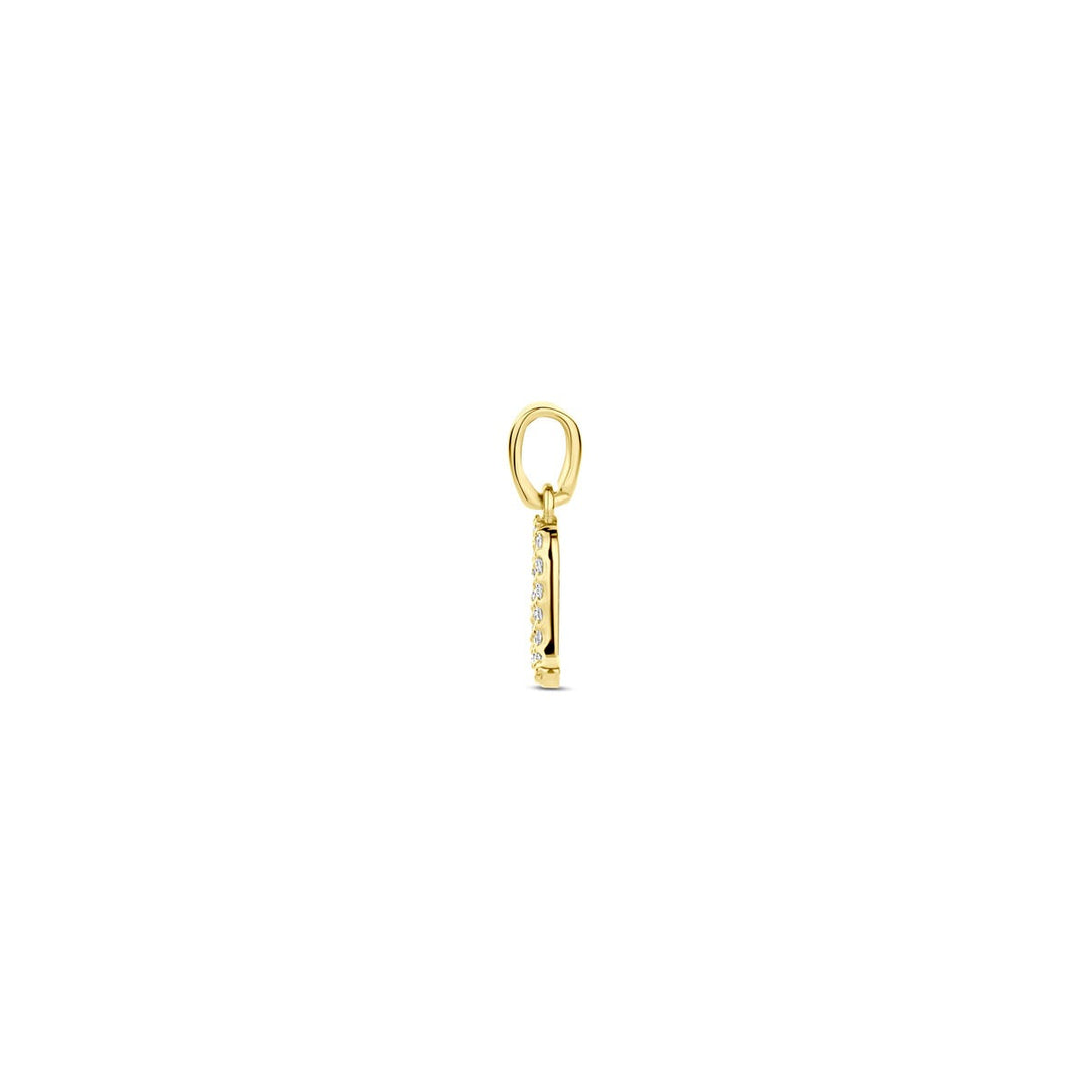 14k geelgouden sterrenbeeld hanger met diamant