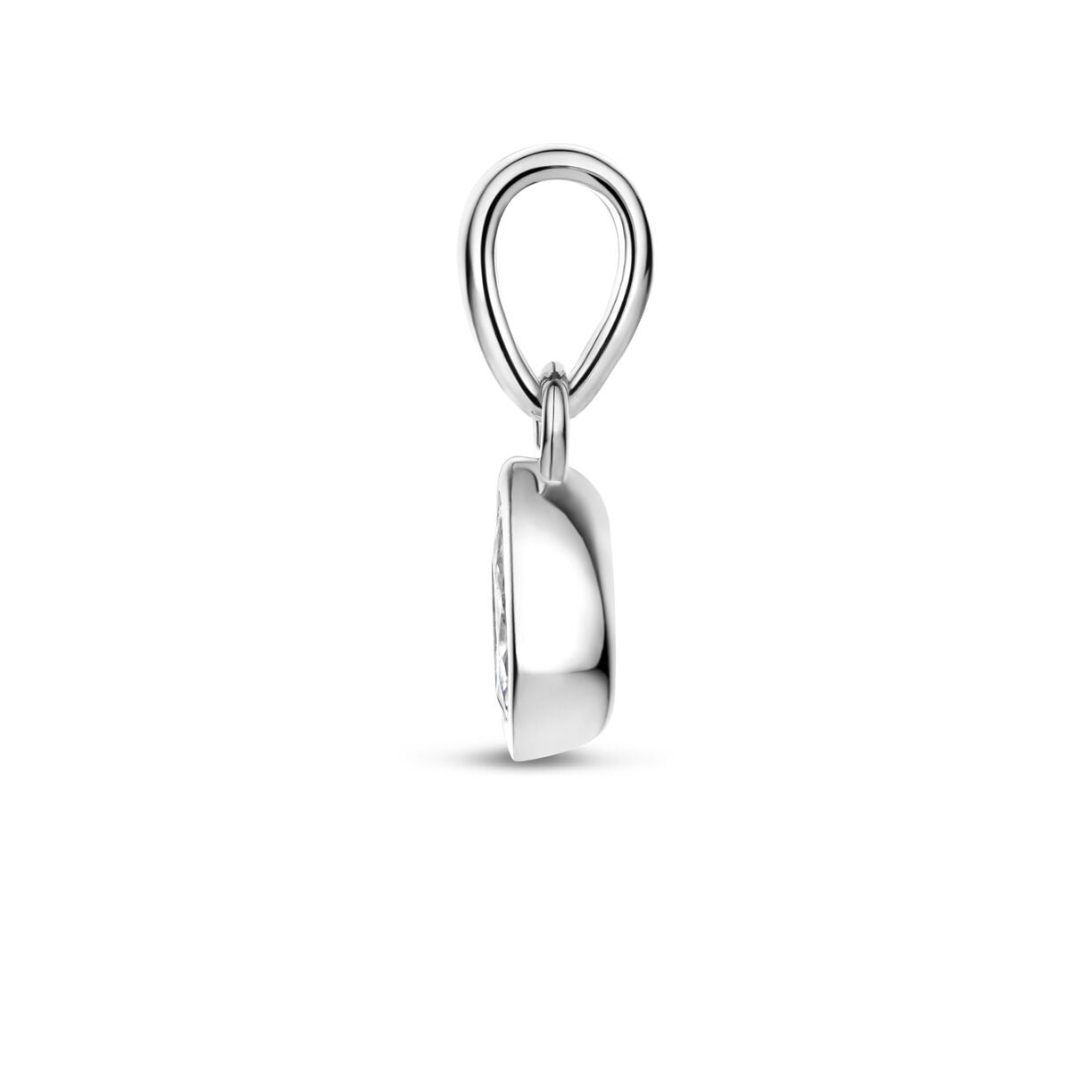 Gerhodineerd 925 zilveren hanger met peervormige zirkonia