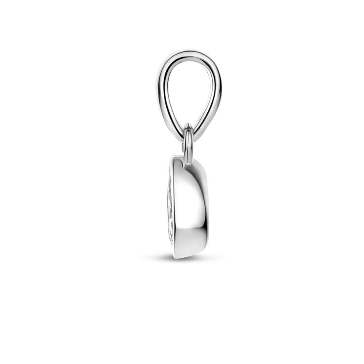 Gerhodineerd 925 zilveren hanger met peervormige zirkonia