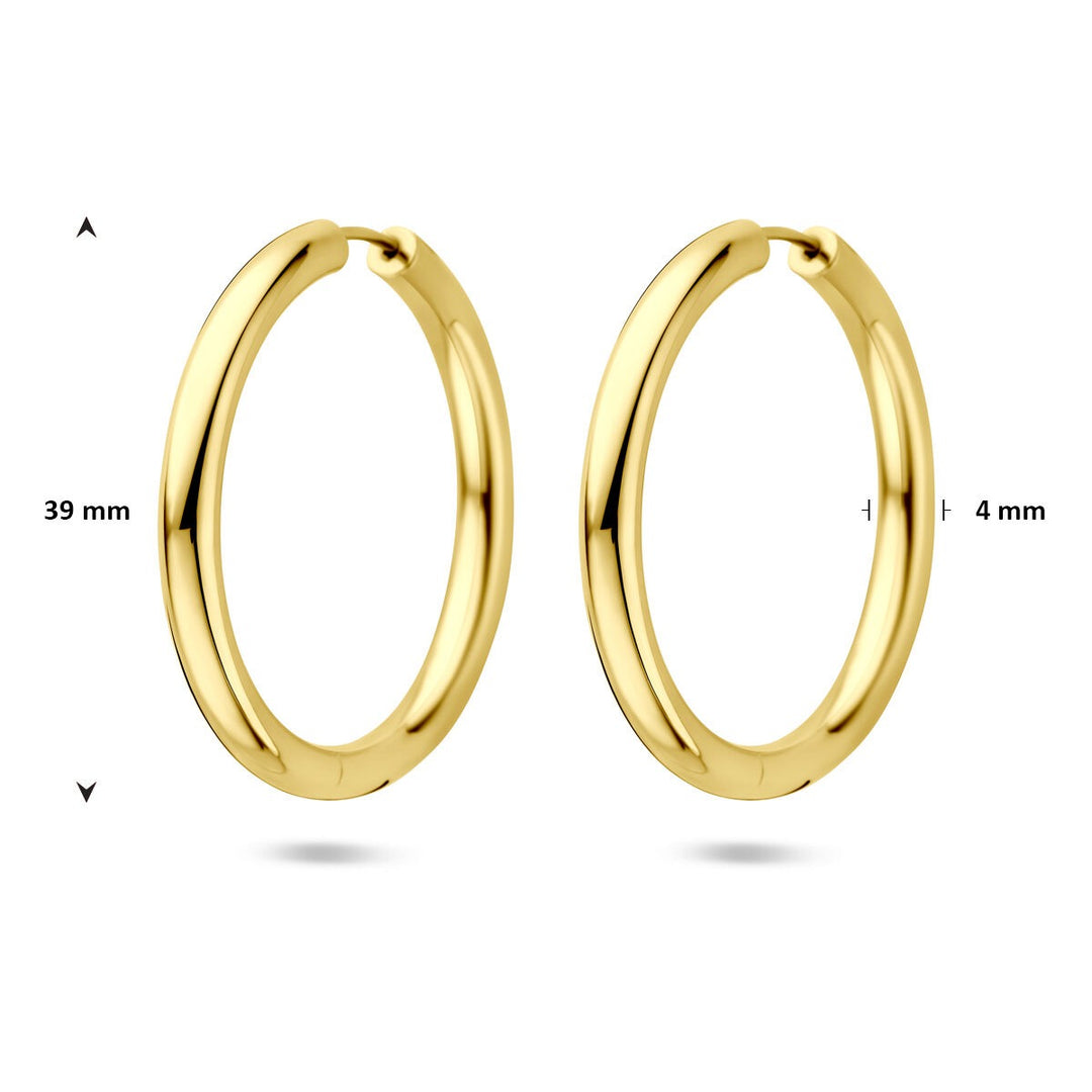 Verguld zilveren klapoorringen 925 – 39 mm
