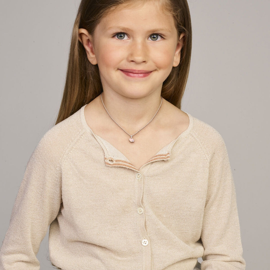 Zilveren kinder ketting met hartjes – gerhodineerd 925 zilver