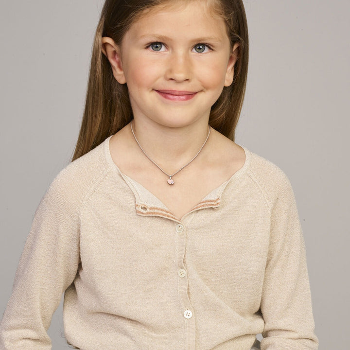 Zilveren kinder ketting met hartjes – gerhodineerd 925 zilver