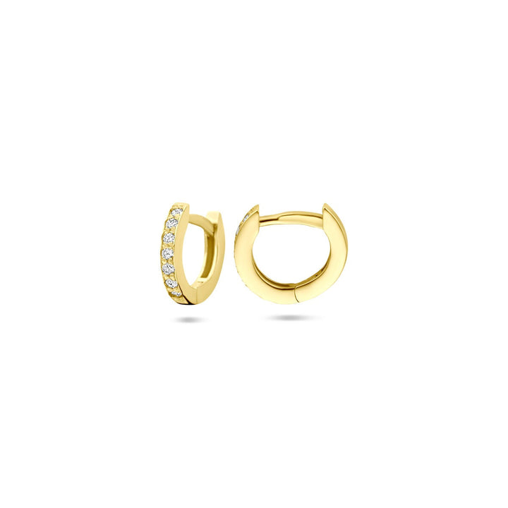 14k gouden klapoorringen met diamant – 10 mm