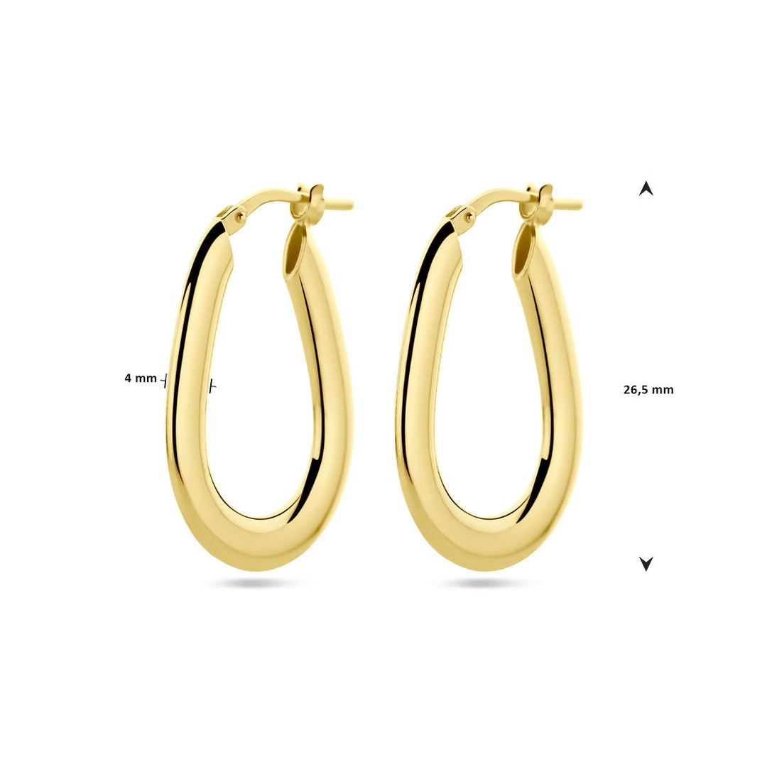 Vergulde zilveren oorringen dames – geelgoud op 925 zilver, 26,5 mm
