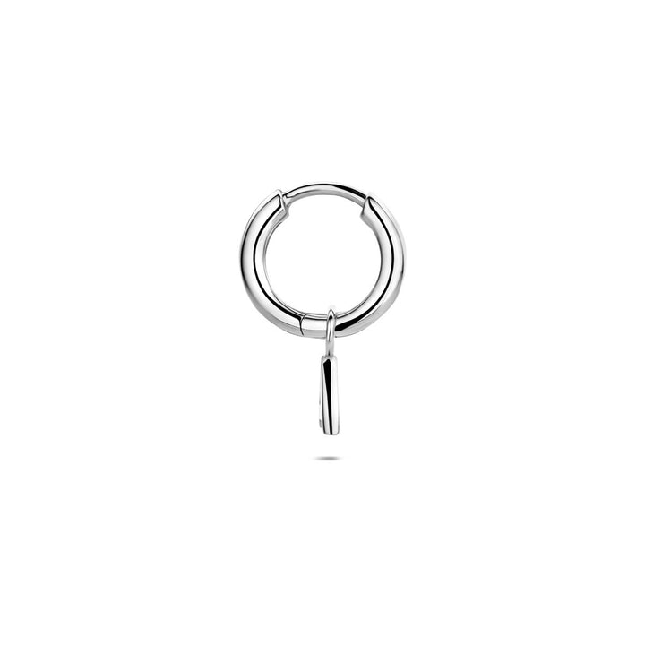 Zilveren oorring met letter – gerhodineerd 925 zilver (per stuk)