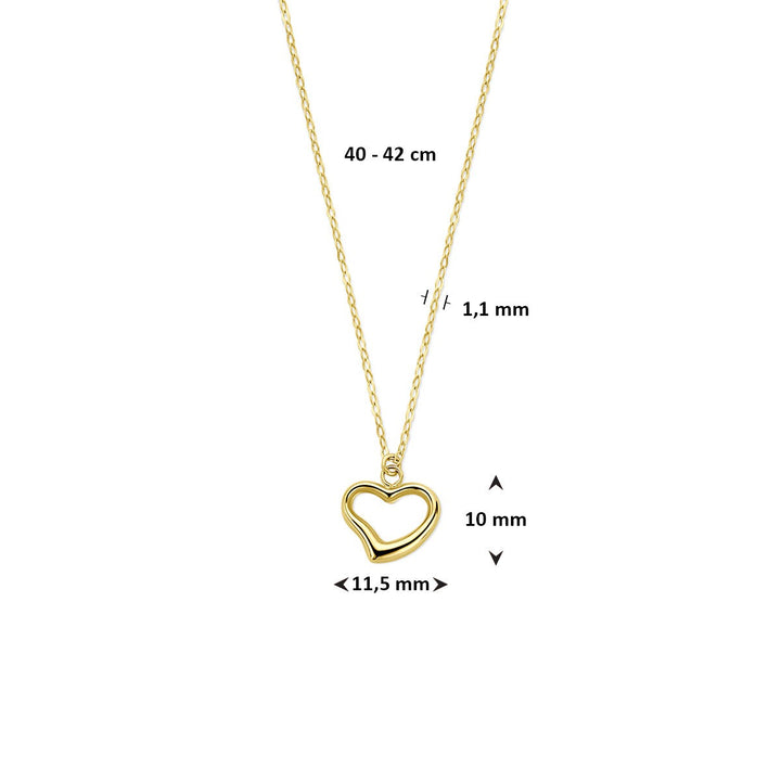 14k Geelgouden collier met hart hanger