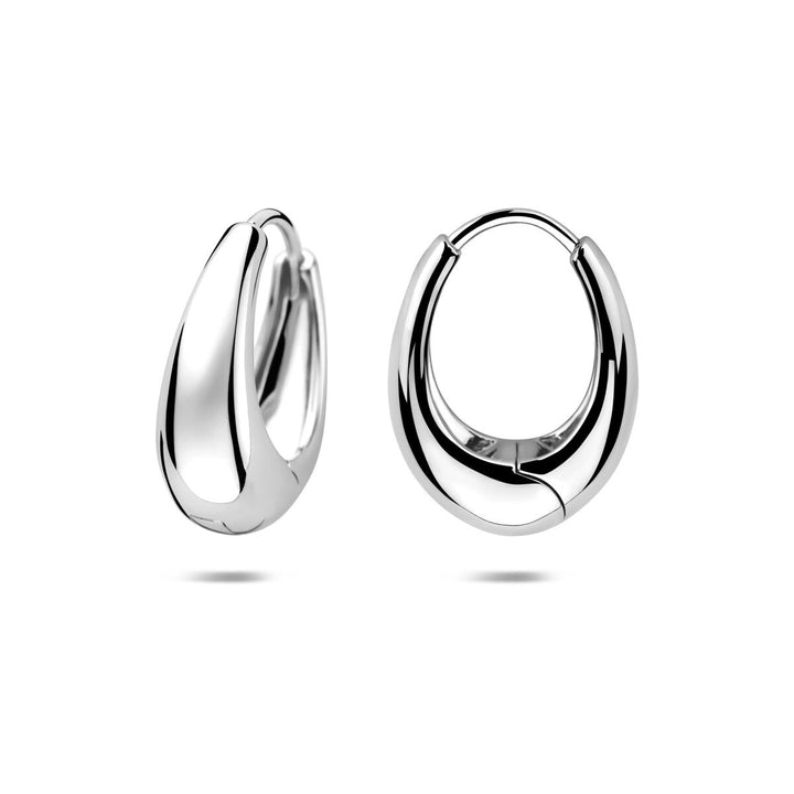 Zilveren klapoorringen gerhodineerd – stijlvolle dames oorringen met moderne vormgeving