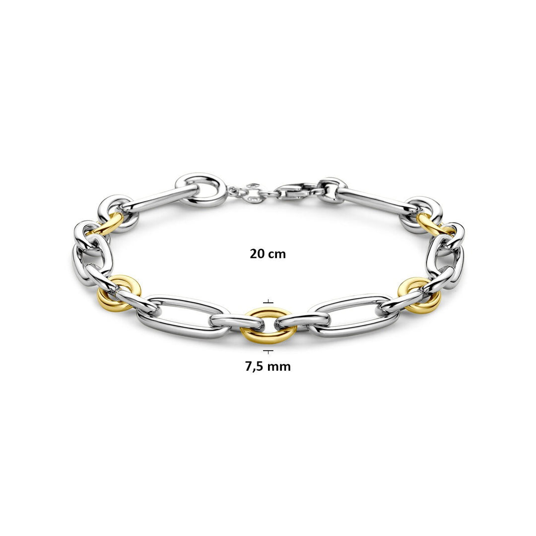 14k Geelgouden en zilveren anker armband