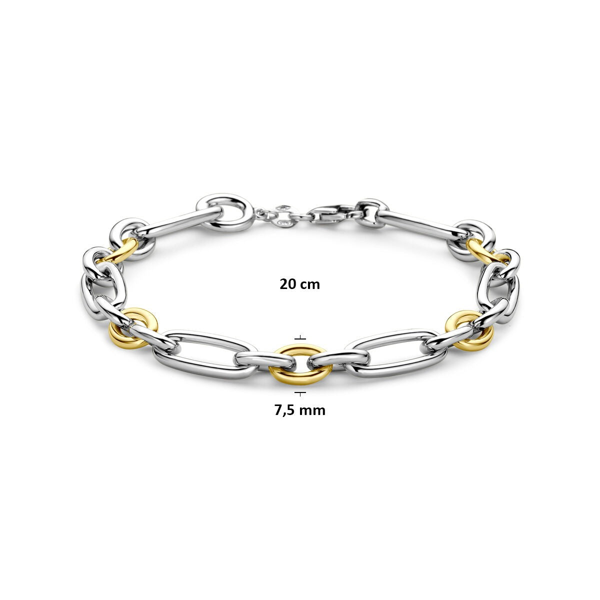 14k Geelgouden en zilveren anker armband