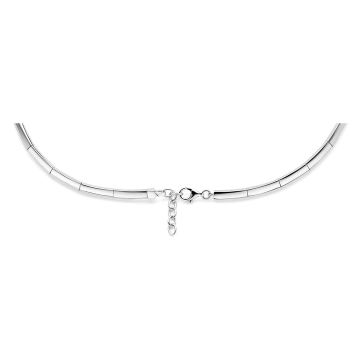 Gerhodineerd 925 zilveren collier met zirkonia