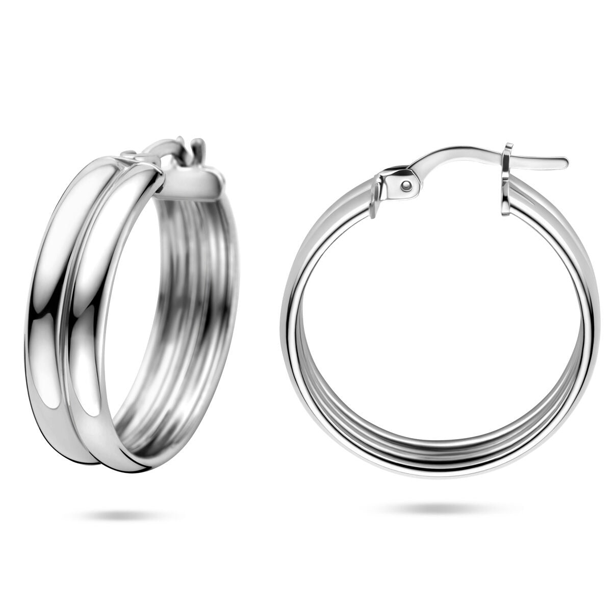 Zilveren oorringen – gerhodineerd 925 zilver, 23x6 mm