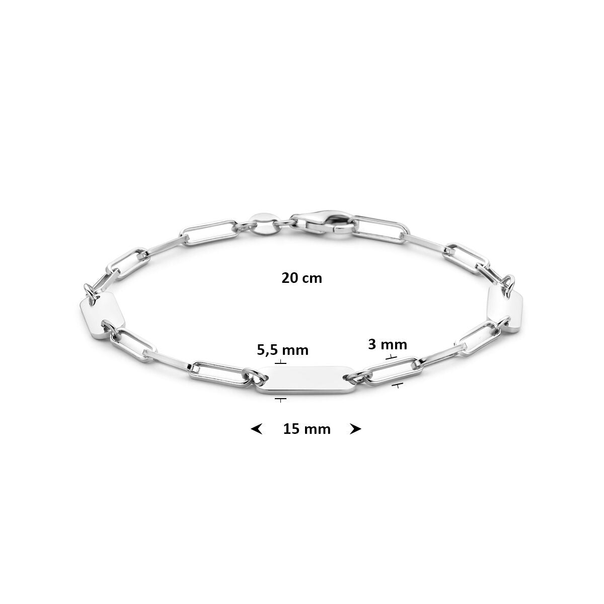 Gerhodineerd zilveren heren graveerarmband