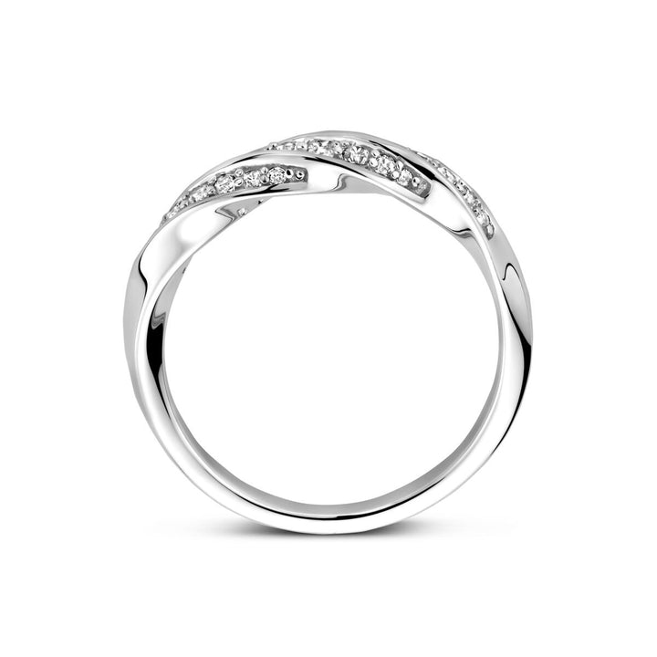 Gerhodineerd zilveren ring met zirkonia – 5 mm