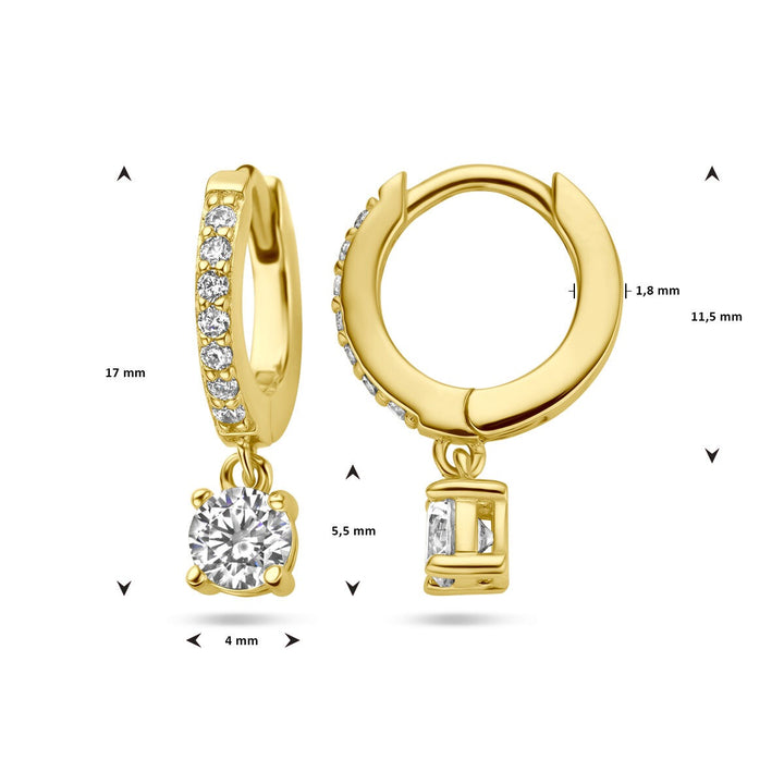 Ohrhänger Zirkonia 1 Mikron Silber vergoldet (gelb)