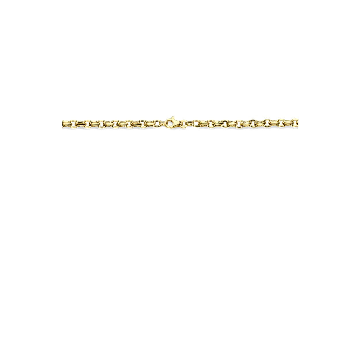 9k Geelkleurig collier met fantasie schakel 45 cm