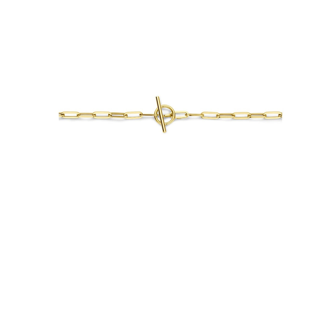 14k Geelgouden dames collier met kapittelslot – anker schakel