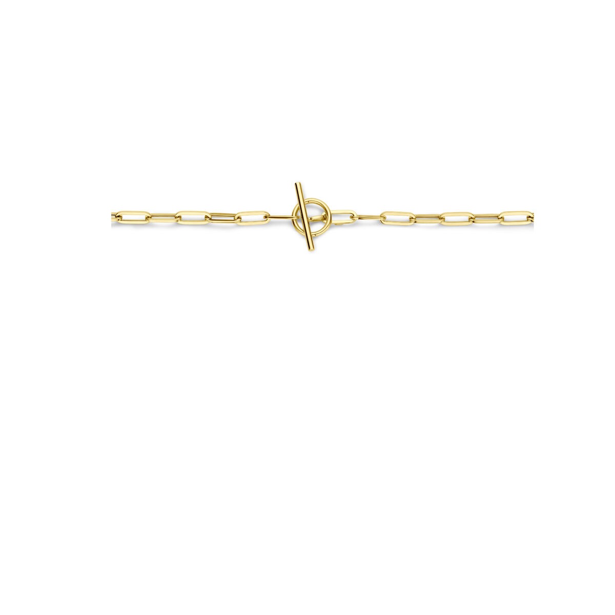 14k Geelgouden dames collier met kapittelslot – anker schakel