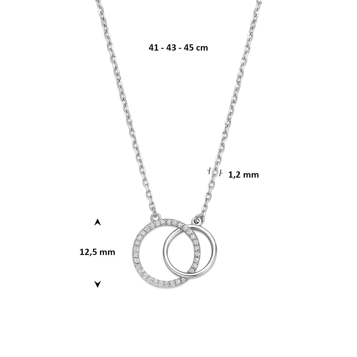 Gerhodineerd Zilveren Collier met Zirkonia