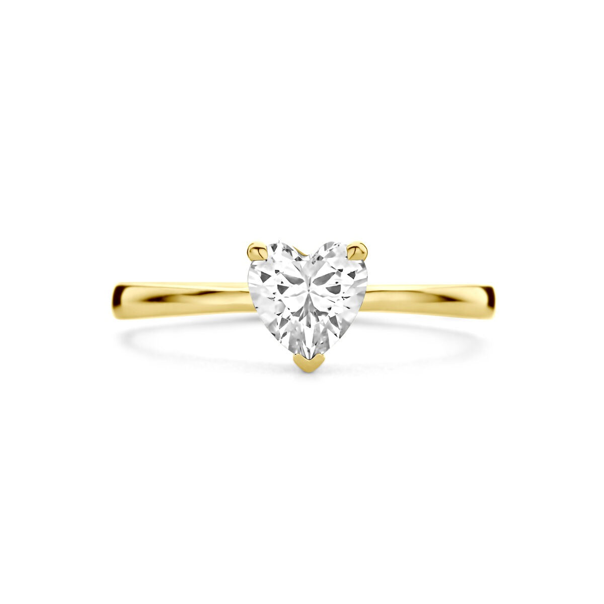 14k gouden ring met hartvormige zirkonia – 6 mm