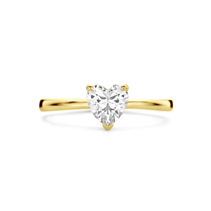 14k gouden ring met hartvormige zirkonia – 6 mm