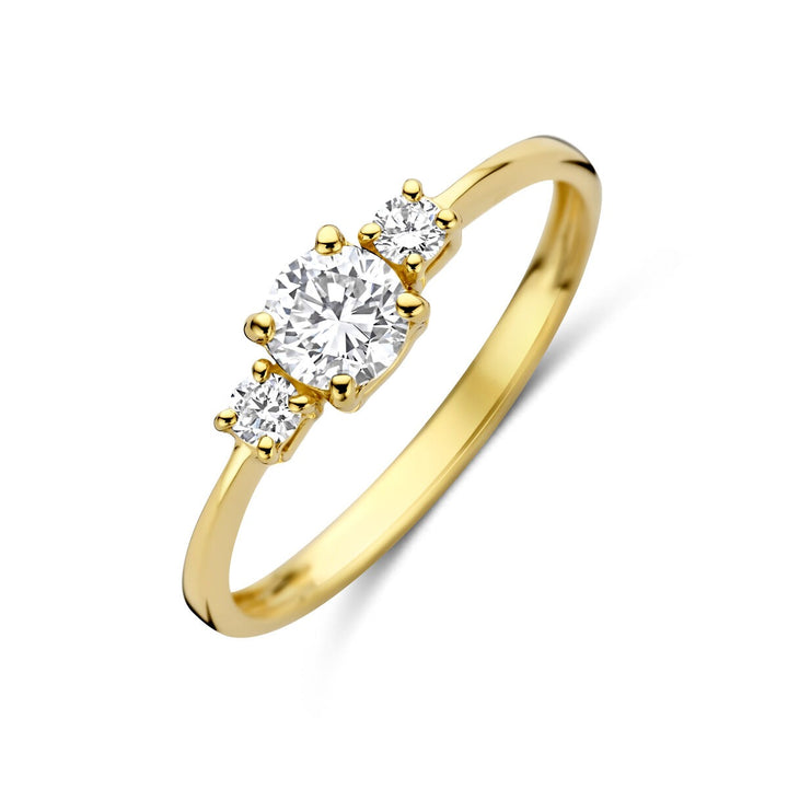 14k Geelgouden ring met lab grown diamant