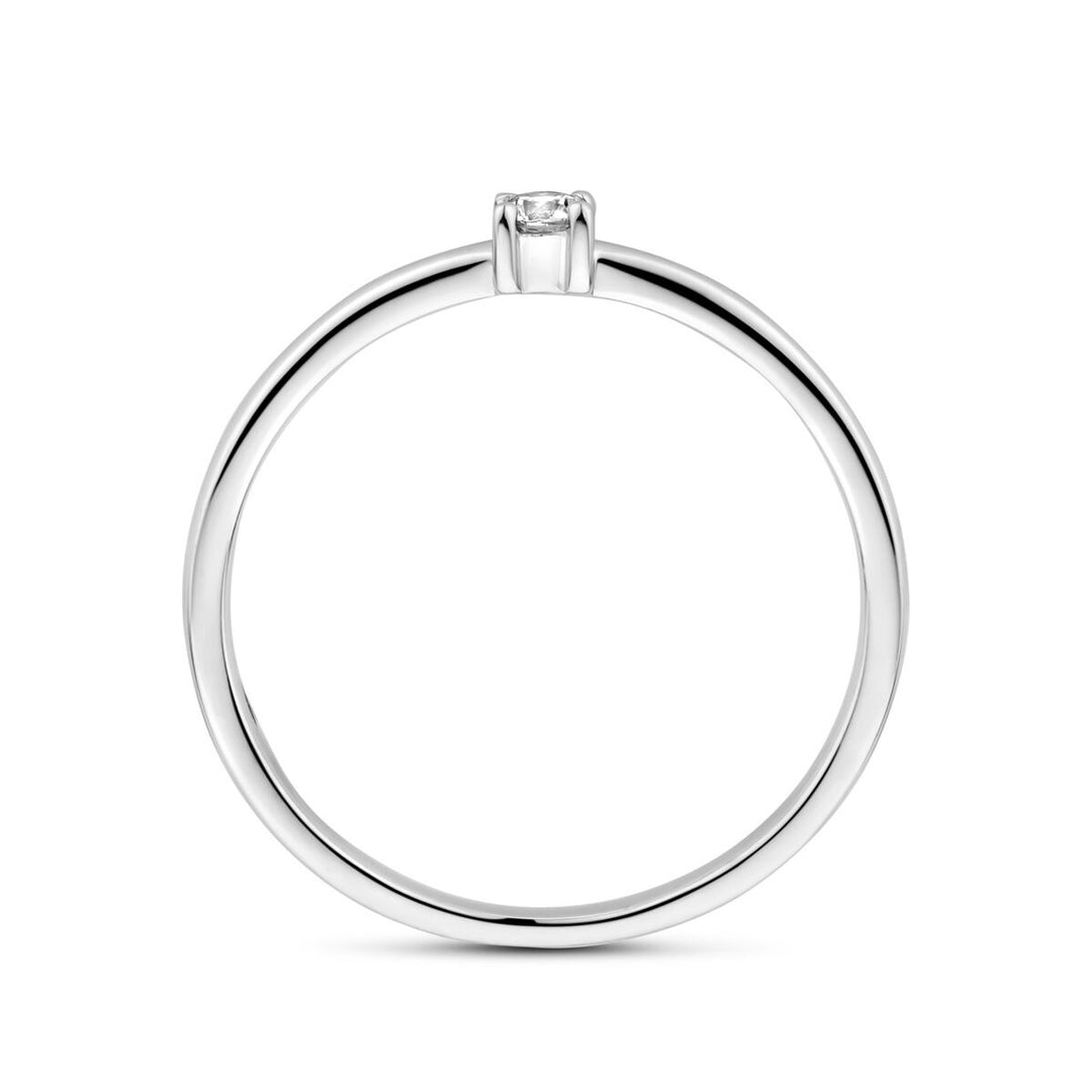 Zilveren damesring met zirkonia – gerhodineerd 925 zilver, 2,5 mm breed