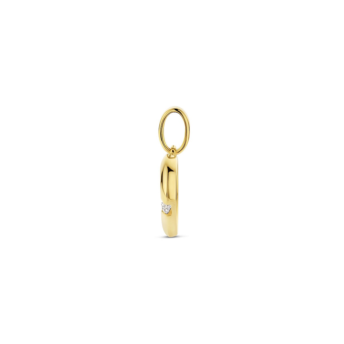 Geelgouden hanger met hart en zirkonia – 14k