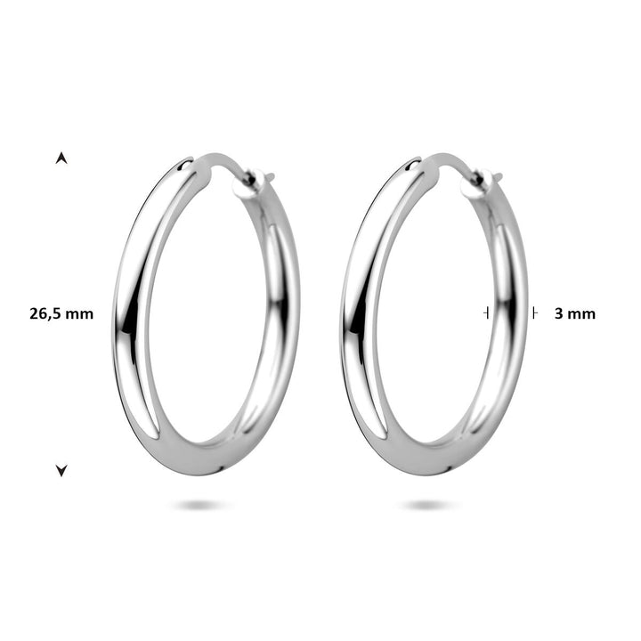 Zilveren oorringen 925 gerhodineerd – 26,5 mm