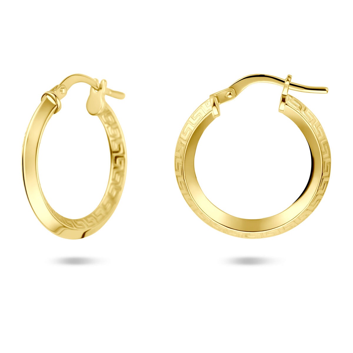 Gouden oorringen dames – 14k Silgold scharniersluiting 2,5 mm