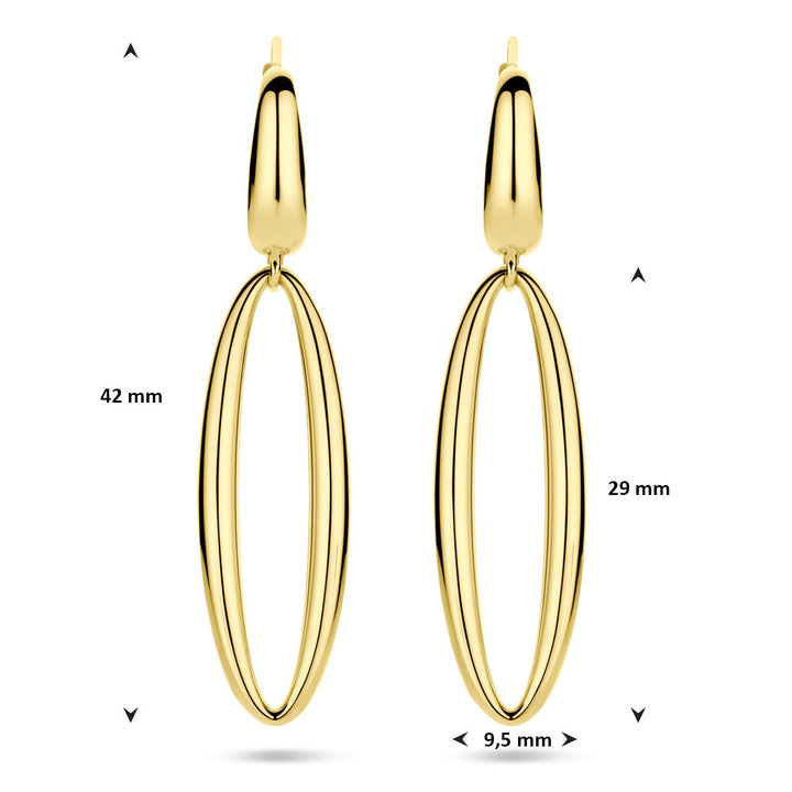 Gouden oorhangers dames – 14k geelgoud 42 mm lang