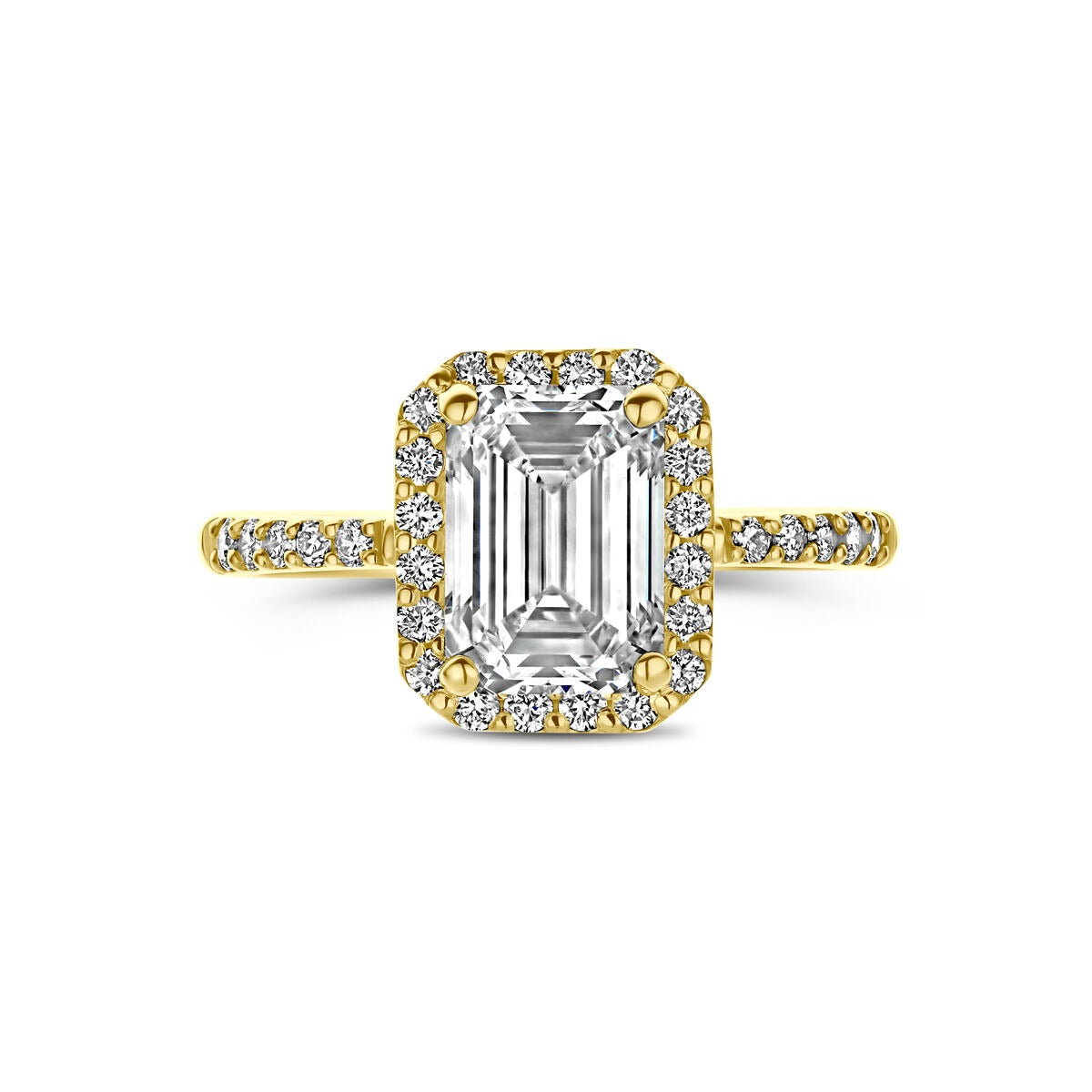 14k geelgouden ring met lab grown diamant