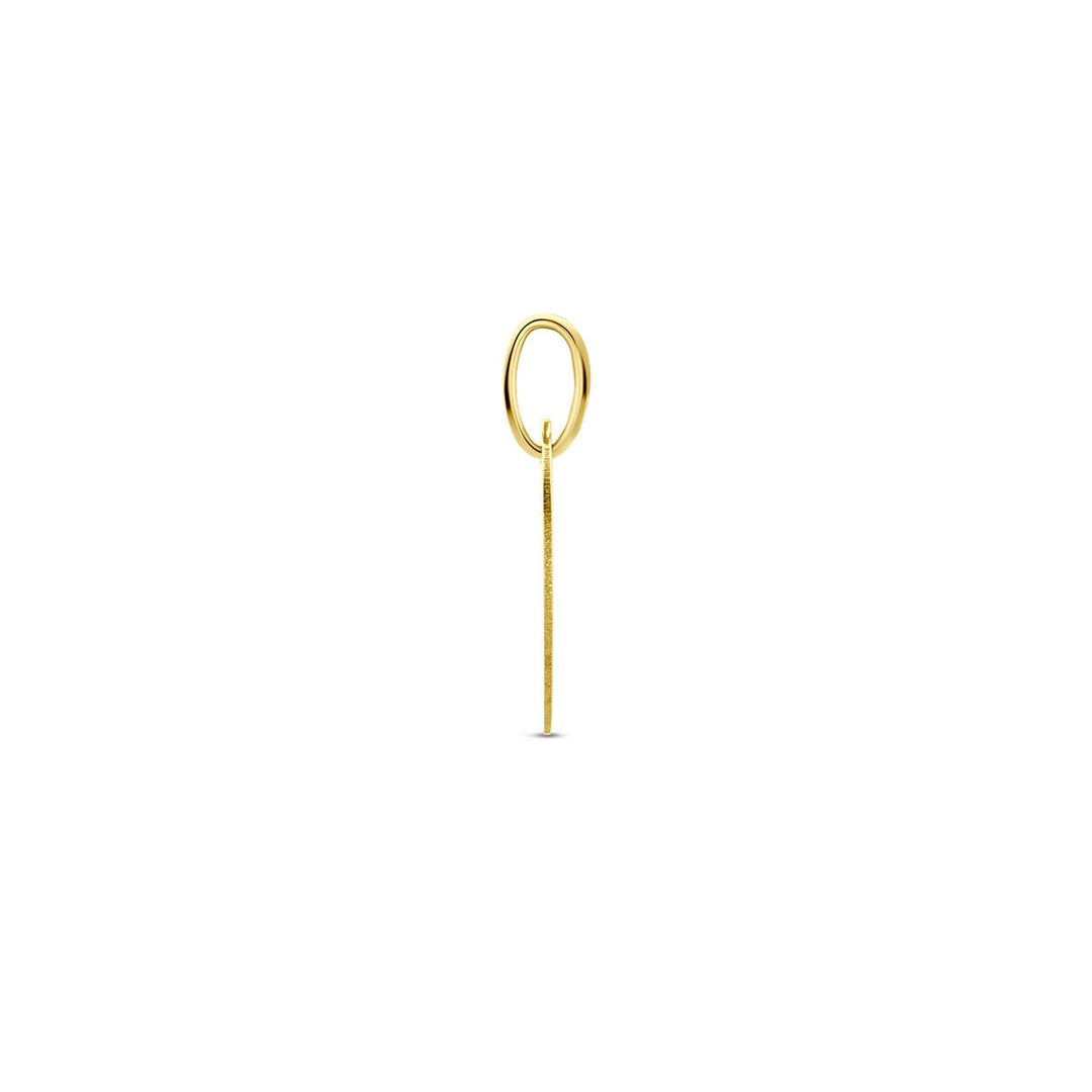 9k Geelgouden Graveerhanger Rond – 18 mm