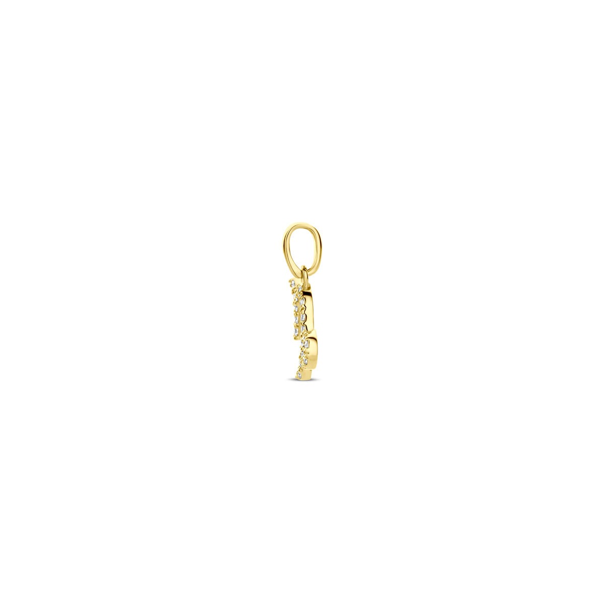 14k geelgouden sterrenbeeld hanger met diamant