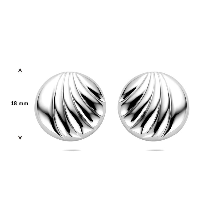 Gerhodineerd zilveren dames oorknoppen – 18 mm