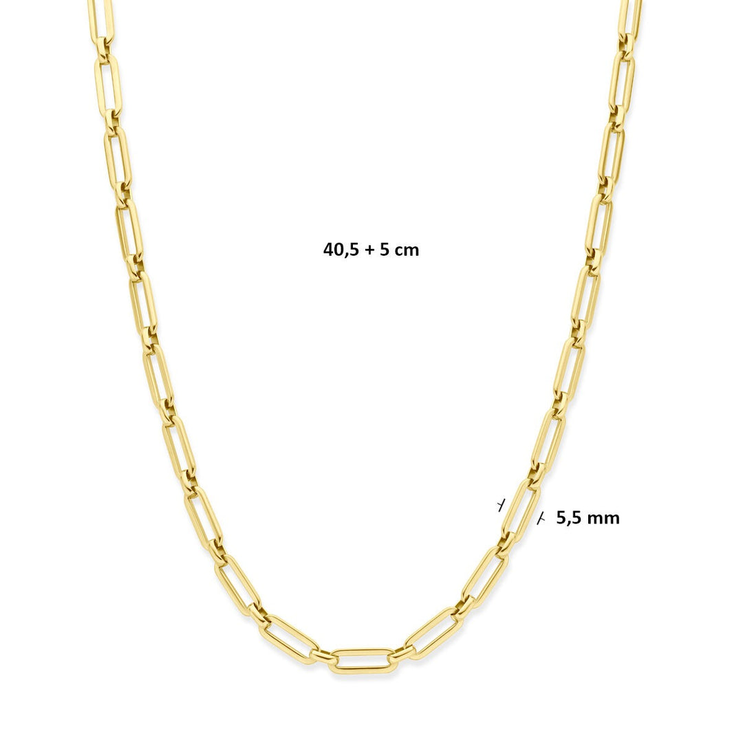 Stalen dames collier met goudkleurige plating – 40 tot 45 cm